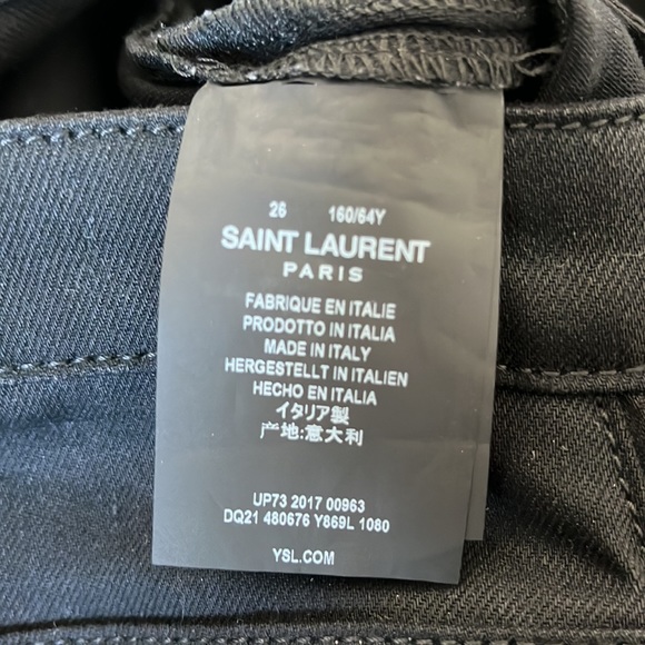 NWT Saint Laurent High Rise Skinny Jeans in Black - Picture 9 of 13